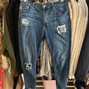 AG Farrah high rise distressed skinny jeans